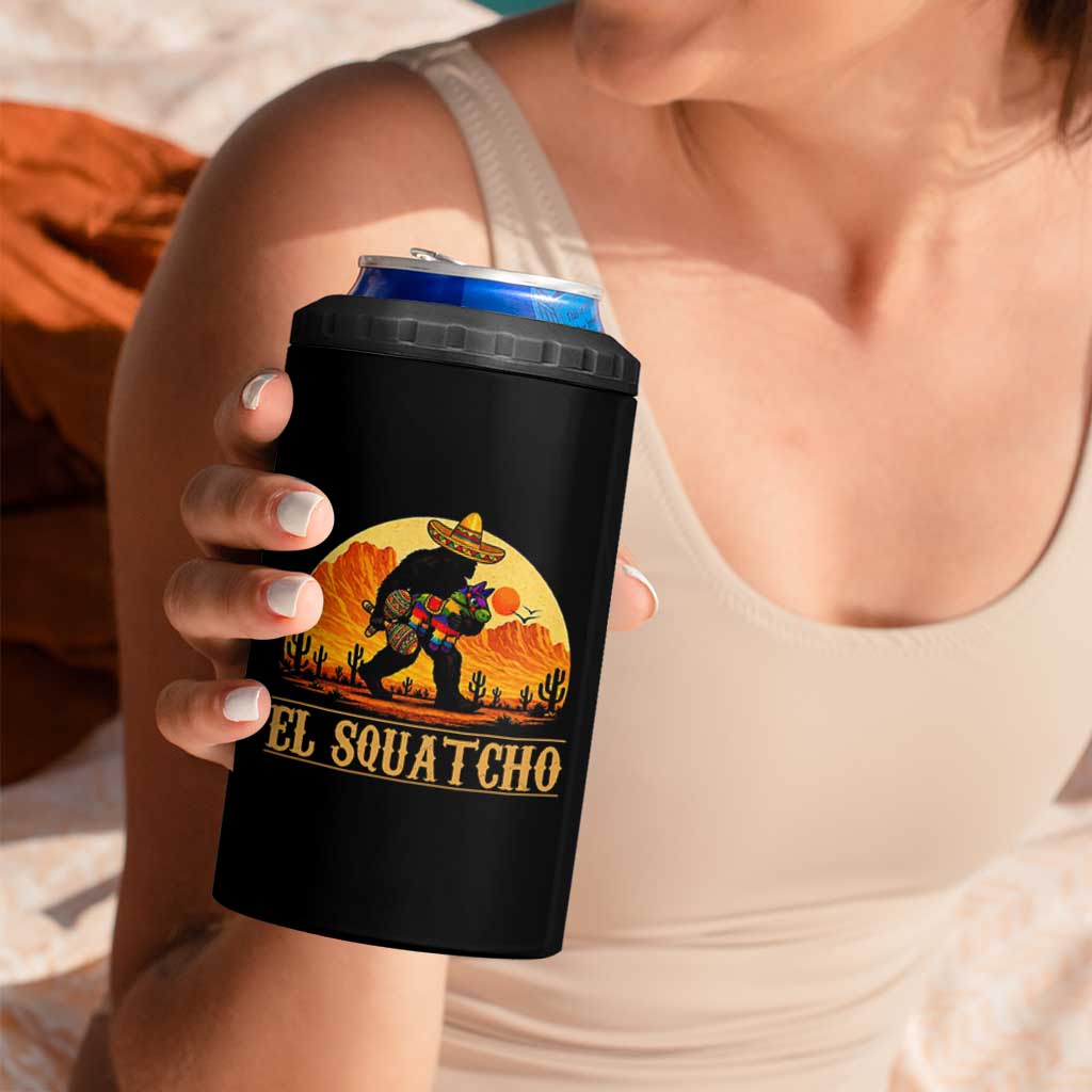 Funny El Squatcho Cinco De Mayo Fiesta Gift 4 in 1 Can Cooler Tumbler