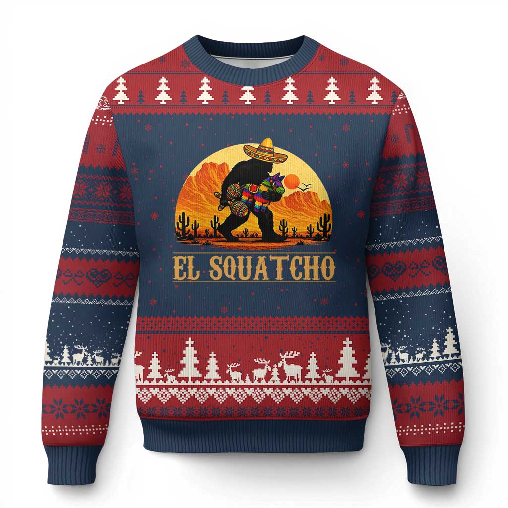 Funny El Squatcho Cinco De Mayo Fiesta Gift Ugly Christmas Sweater