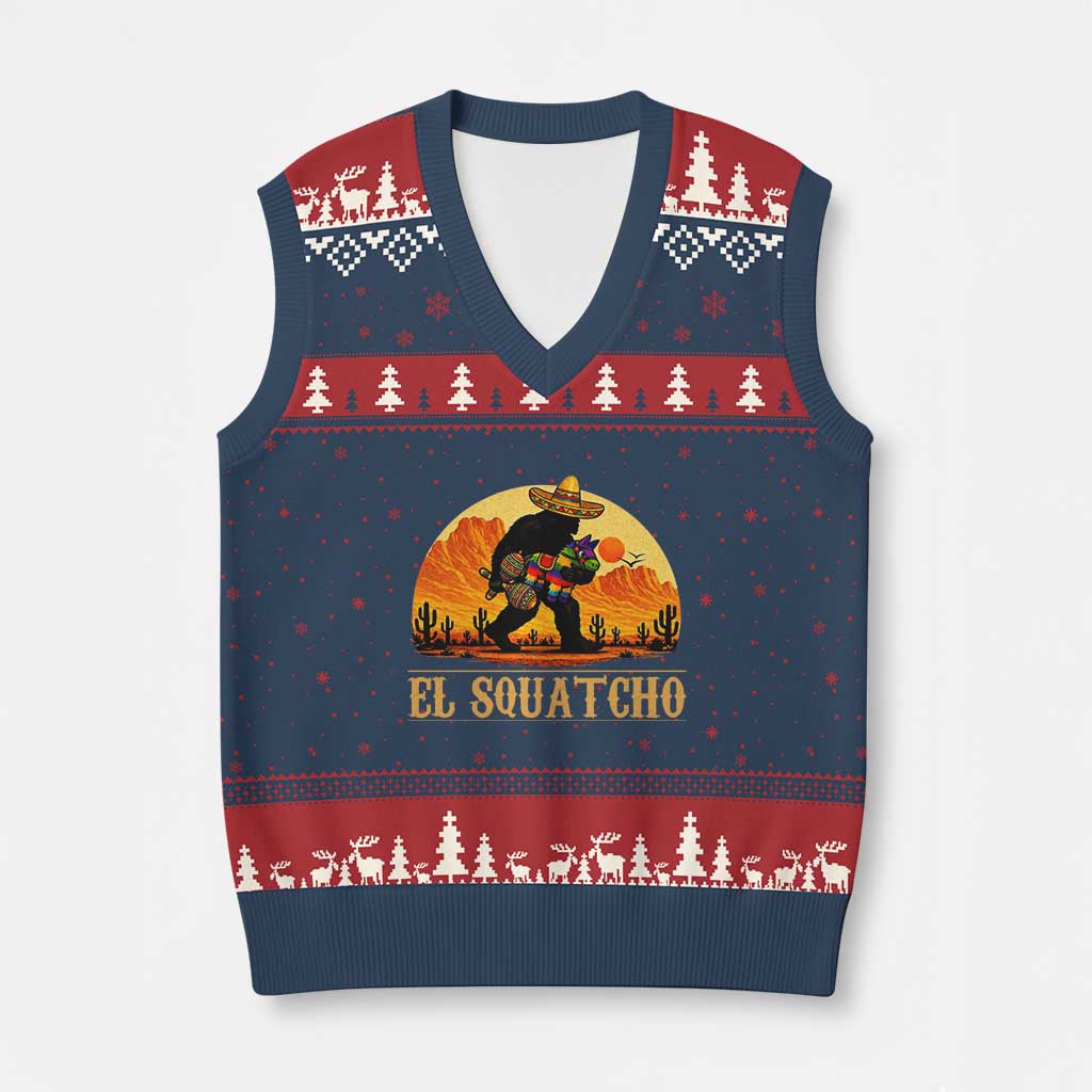 Funny El Squatcho Cinco De Mayo Fiesta Gift V-Neck Knit Sweater Vest