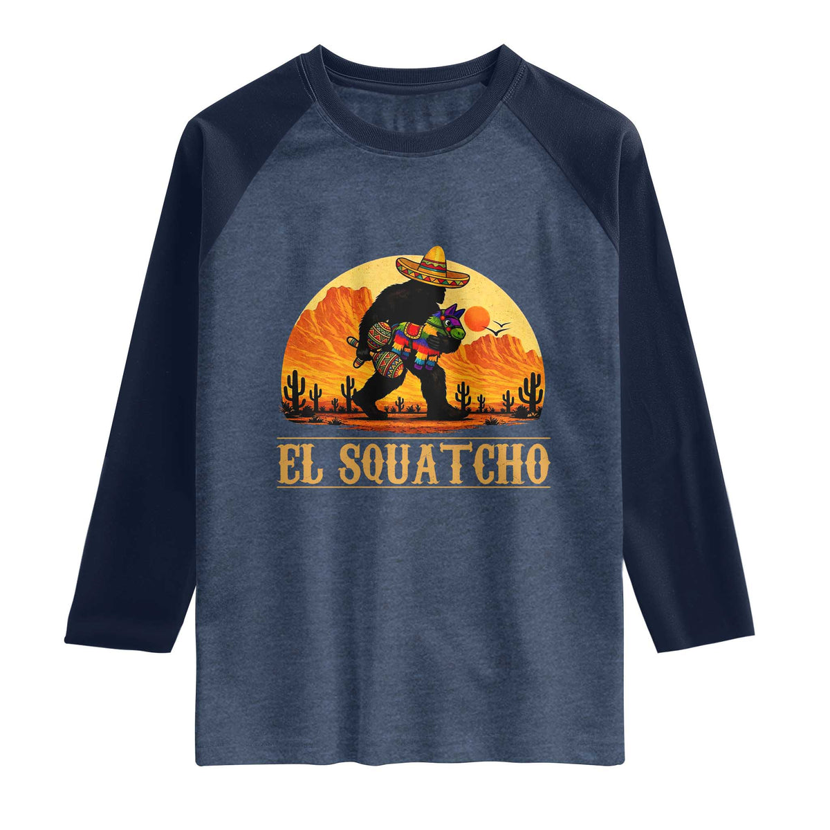 Funny El Squatcho Cinco De Mayo Fiesta Gift Raglan Shirt