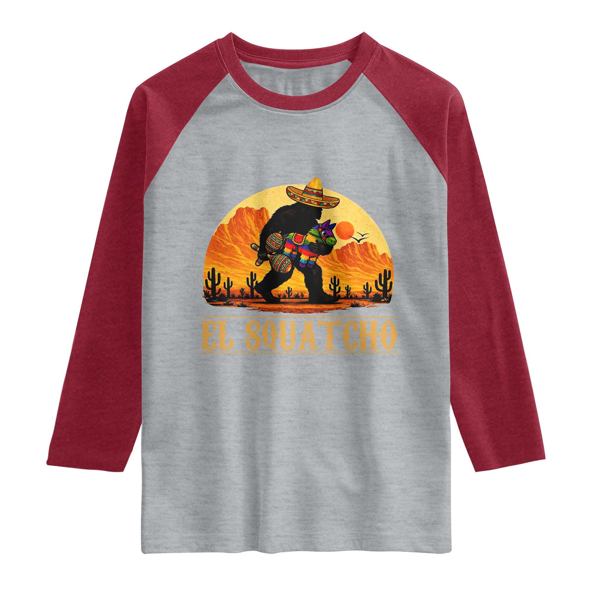 Funny El Squatcho Cinco De Mayo Fiesta Gift Raglan Shirt