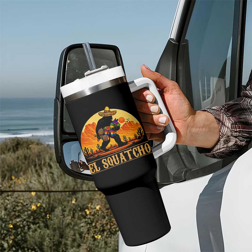 Funny El Squatcho Cinco De Mayo Fiesta Gift Tumbler With Handle