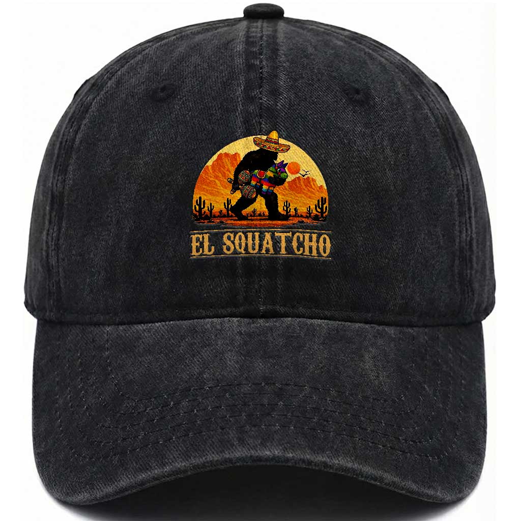 Funny El Squatcho Cinco De Mayo Fiesta Gift Washed Cotton Baseball Cap