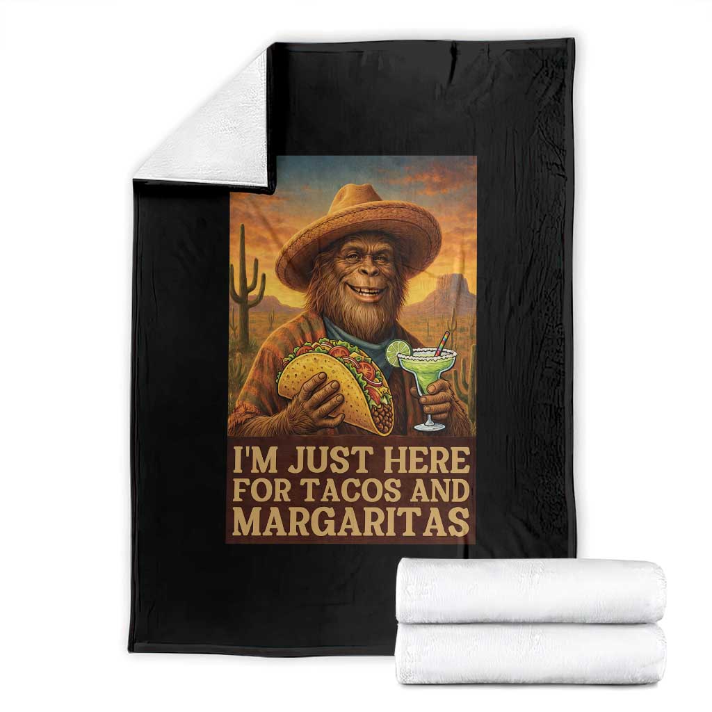 Funny El Squatcho Cinco De Mayo Throw Blanket Just Here For Tacos And Margaritas