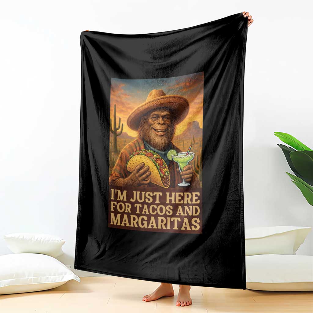 Funny El Squatcho Cinco De Mayo Throw Blanket Just Here For Tacos And Margaritas