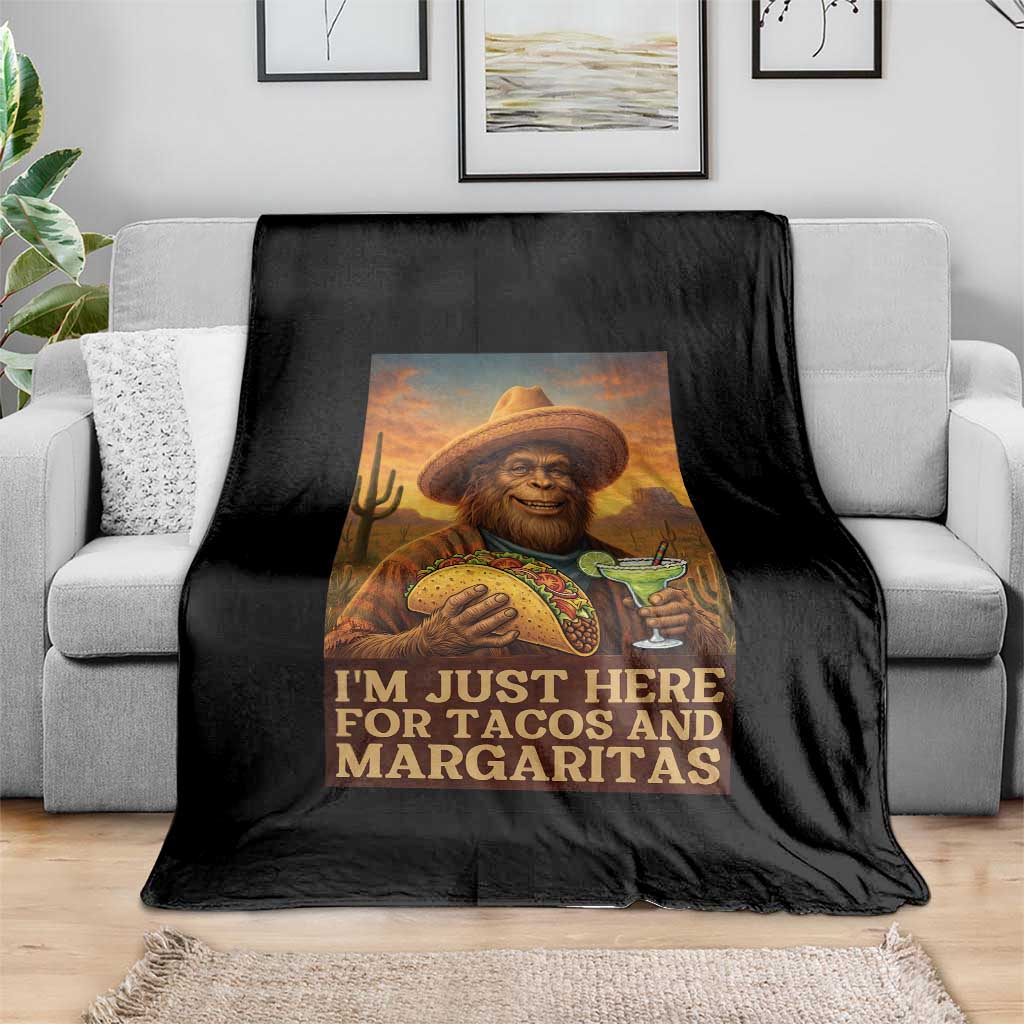 Funny El Squatcho Cinco De Mayo Throw Blanket Just Here For Tacos And Margaritas
