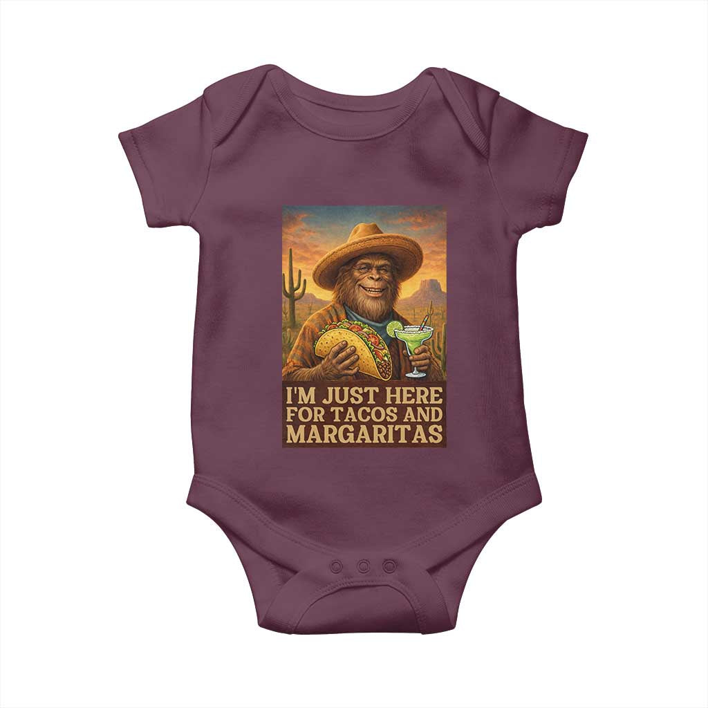 Funny El Squatcho Cinco De Mayo Baby Onesie Just Here For Tacos And Margaritas