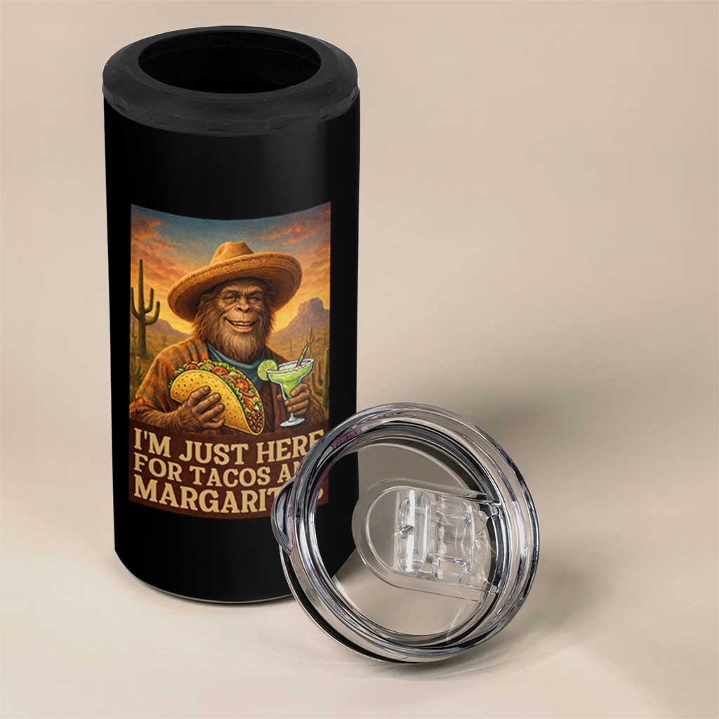 Funny El Squatcho Cinco De Mayo 4 in 1 Can Cooler Tumbler Just Here For Tacos And Margaritas