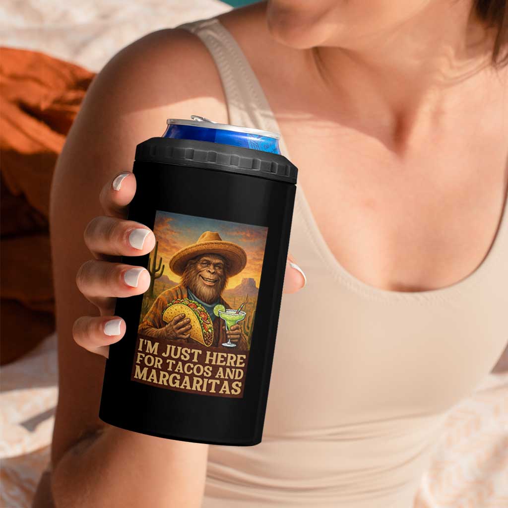 Funny El Squatcho Cinco De Mayo 4 in 1 Can Cooler Tumbler Just Here For Tacos And Margaritas