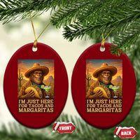 Funny El Squatcho Cinco De Mayo Ceramic Ornament Just Here For Tacos And Margaritas