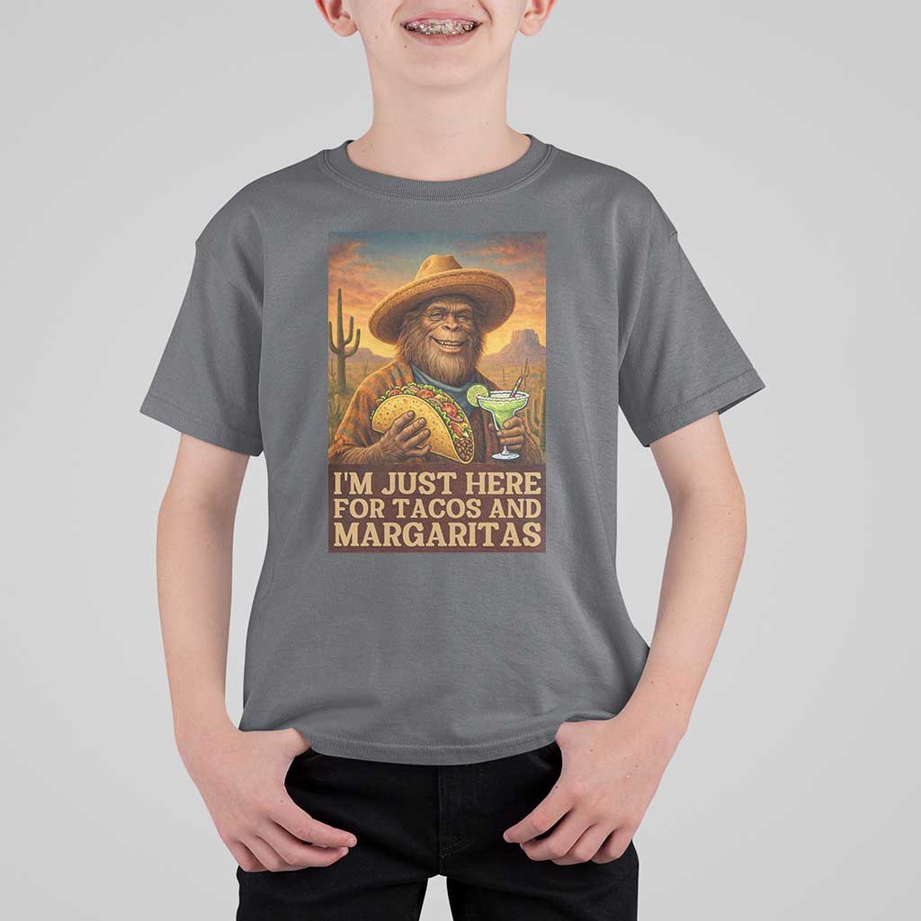Funny El Squatcho Cinco De Mayo T Shirt For Kid Just Here For Tacos And Margaritas