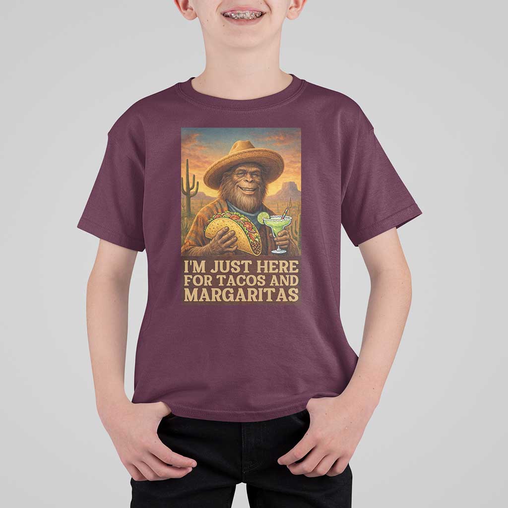 Funny El Squatcho Cinco De Mayo T Shirt For Kid Just Here For Tacos And Margaritas