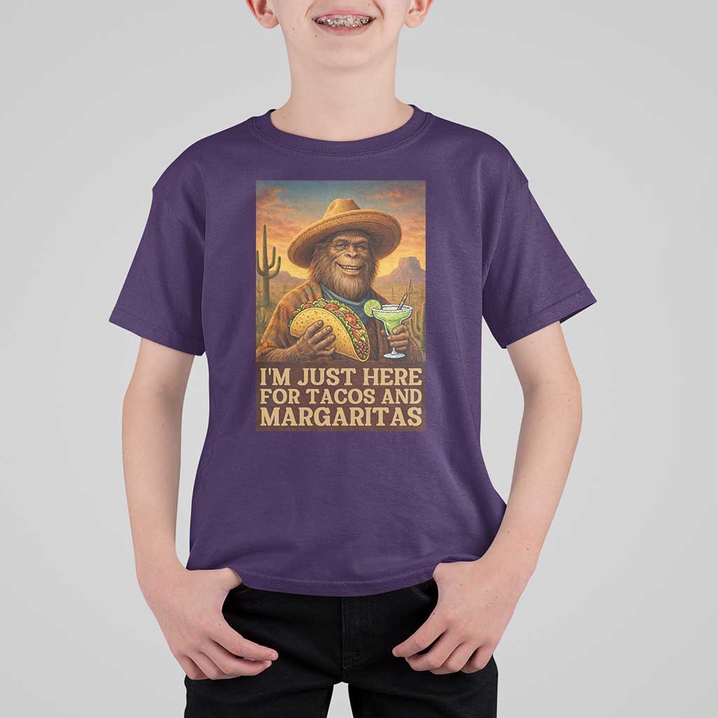 Funny El Squatcho Cinco De Mayo T Shirt For Kid Just Here For Tacos And Margaritas