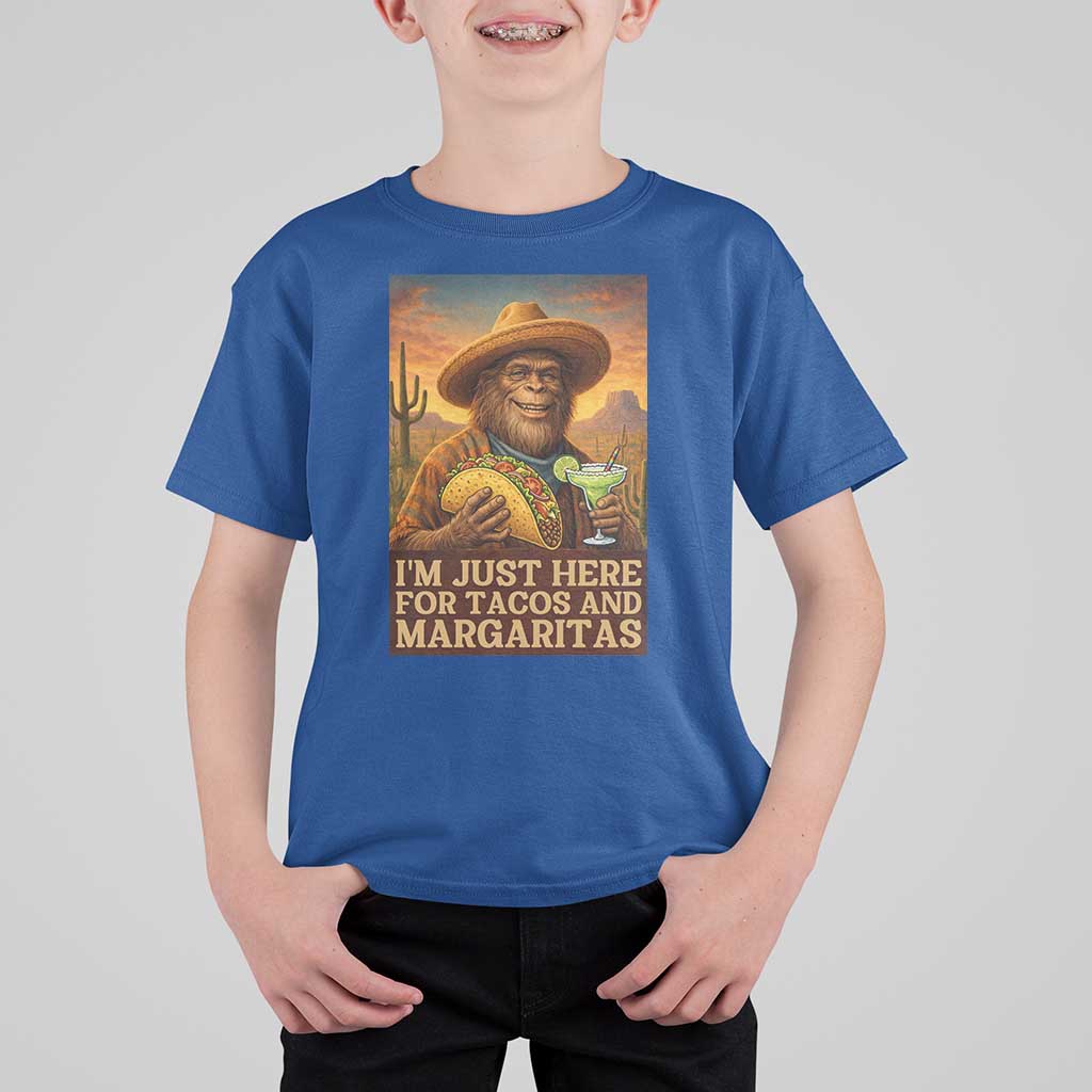 Funny El Squatcho Cinco De Mayo T Shirt For Kid Just Here For Tacos And Margaritas