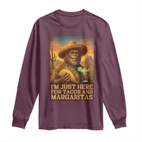 Funny El Squatcho Cinco De Mayo Long Sleeve Shirt Just Here For Tacos And Margaritas