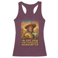 Funny El Squatcho Cinco De Mayo Racerback Tank Top Just Here For Tacos And Margaritas