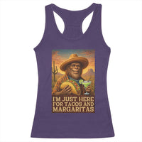 Funny El Squatcho Cinco De Mayo Racerback Tank Top Just Here For Tacos And Margaritas