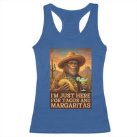 Funny El Squatcho Cinco De Mayo Racerback Tank Top Just Here For Tacos And Margaritas