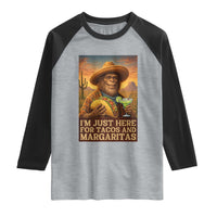 Funny El Squatcho Cinco De Mayo Raglan Shirt Just Here For Tacos And Margaritas