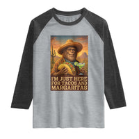 Funny El Squatcho Cinco De Mayo Raglan Shirt Just Here For Tacos And Margaritas