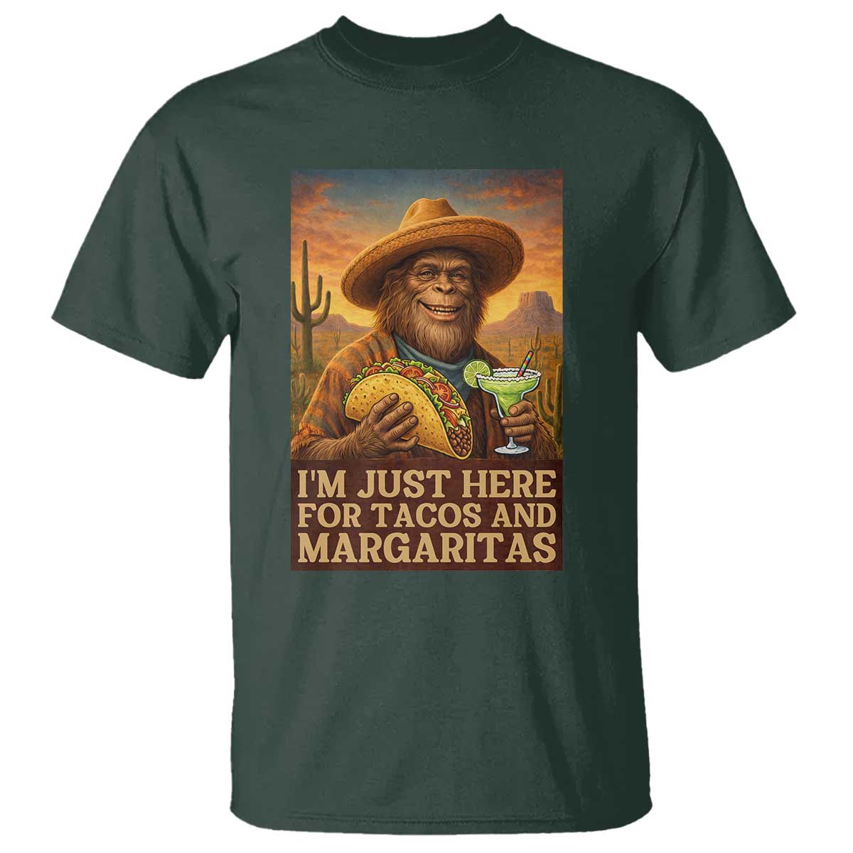 Funny El Squatcho Cinco De Mayo T Shirt Just Here For Tacos And Margaritas
