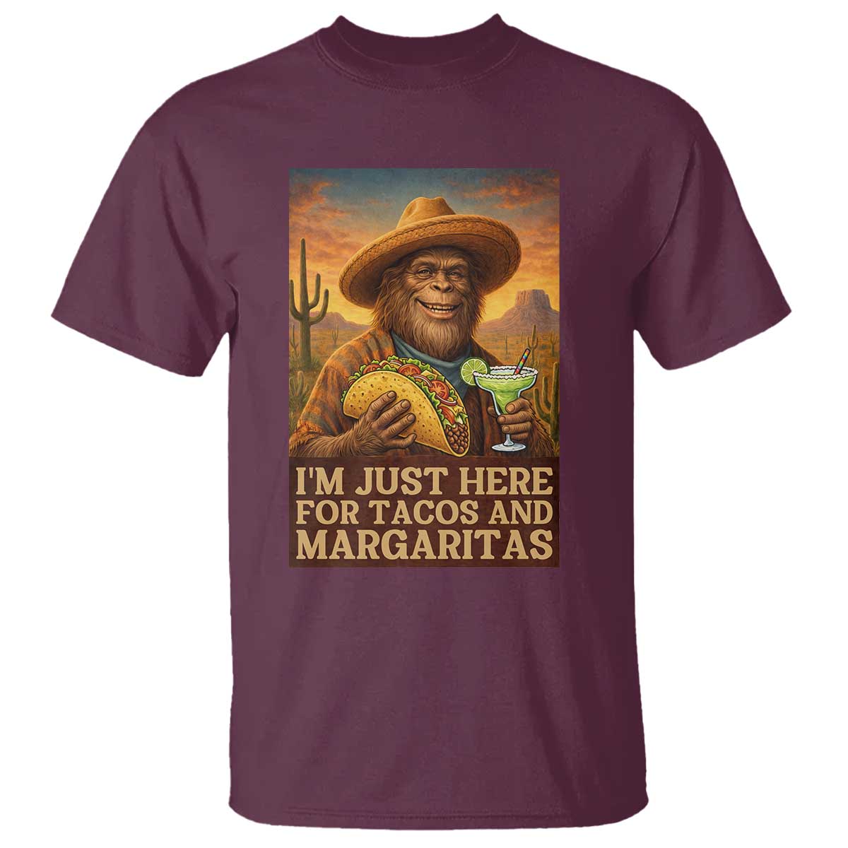 Funny El Squatcho Cinco De Mayo T Shirt Just Here For Tacos And Margaritas