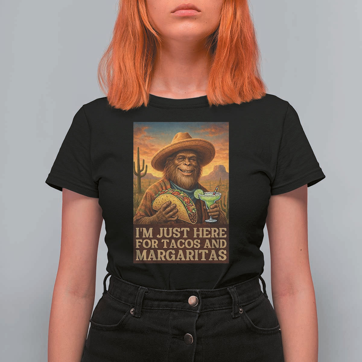 Funny El Squatcho Cinco De Mayo T Shirt For Women Just Here For Tacos And Margaritas