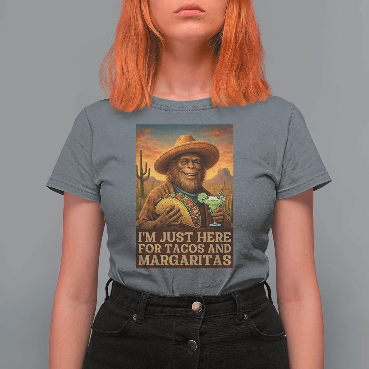 Funny El Squatcho Cinco De Mayo T Shirt For Women Just Here For Tacos And Margaritas