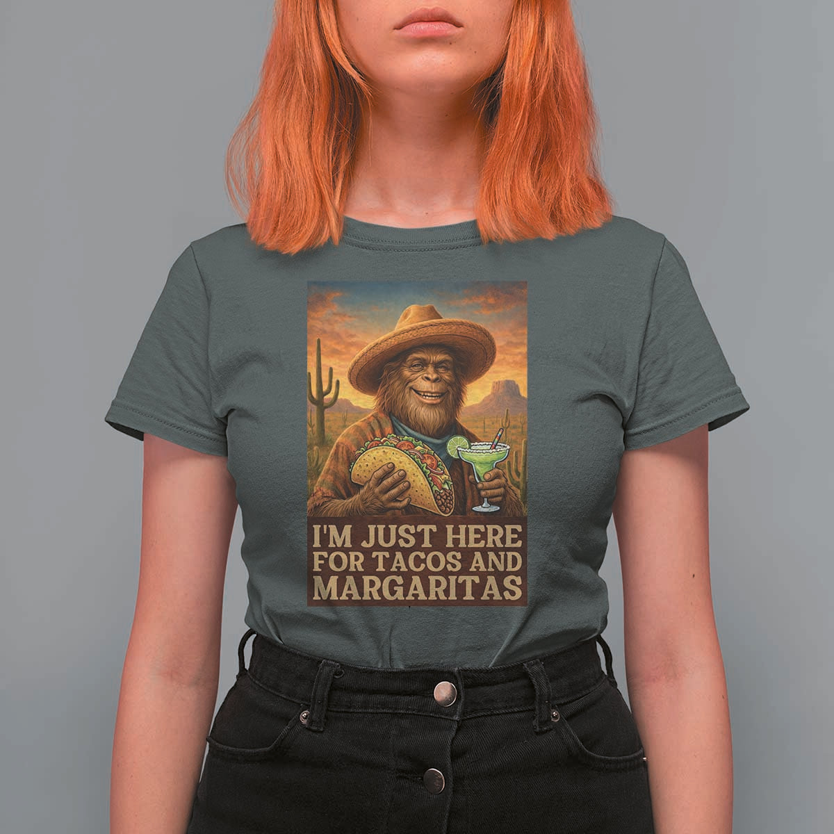 Funny El Squatcho Cinco De Mayo T Shirt For Women Just Here For Tacos And Margaritas