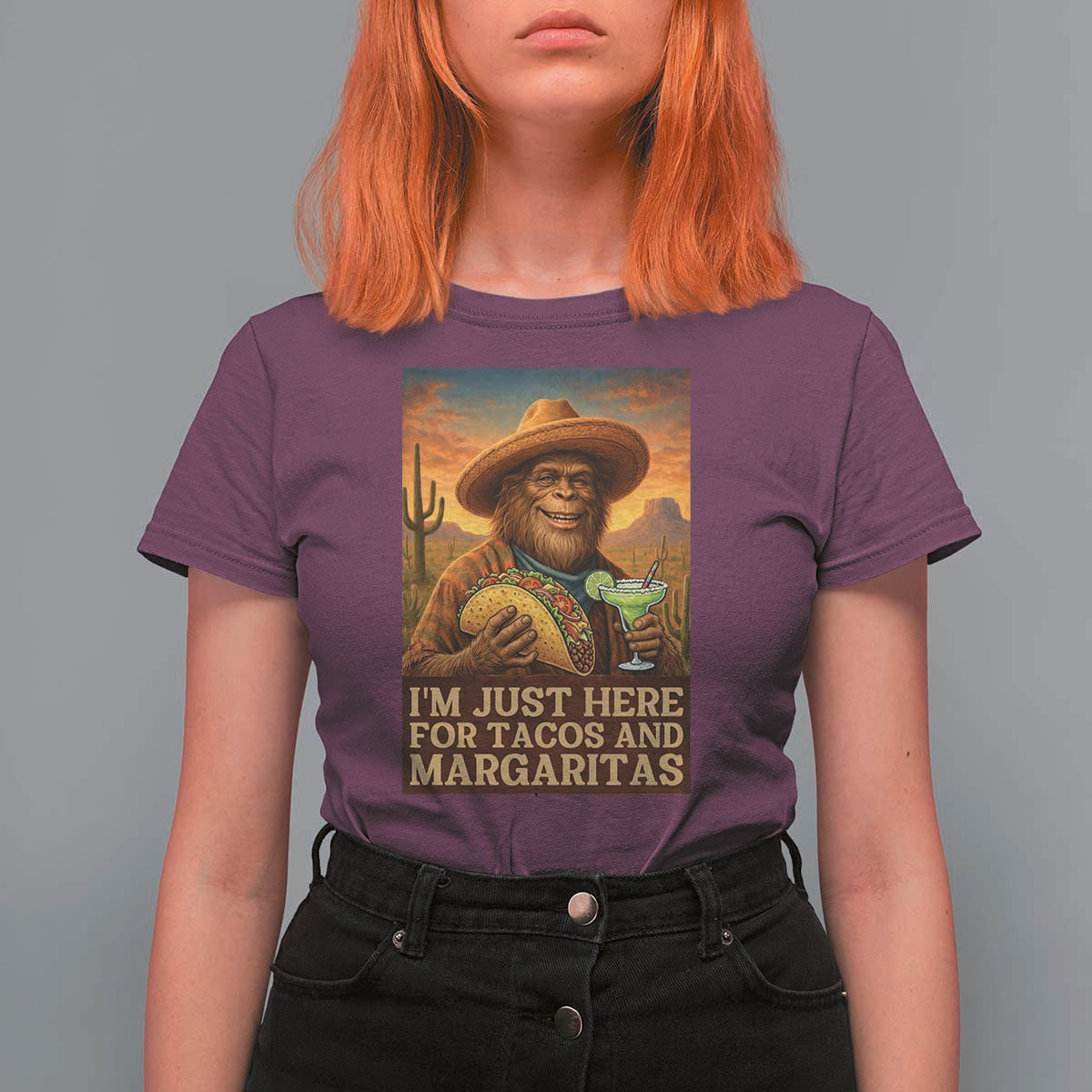 Funny El Squatcho Cinco De Mayo T Shirt For Women Just Here For Tacos And Margaritas