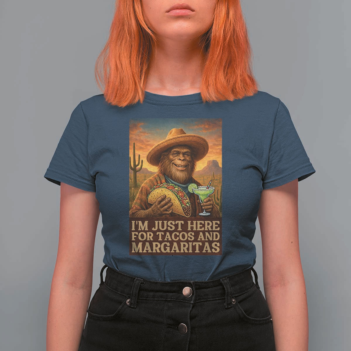 Funny El Squatcho Cinco De Mayo T Shirt For Women Just Here For Tacos And Margaritas
