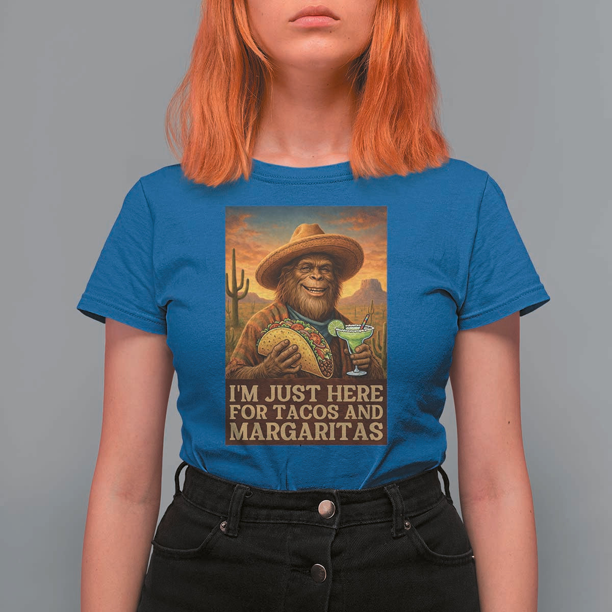 Funny El Squatcho Cinco De Mayo T Shirt For Women Just Here For Tacos And Margaritas