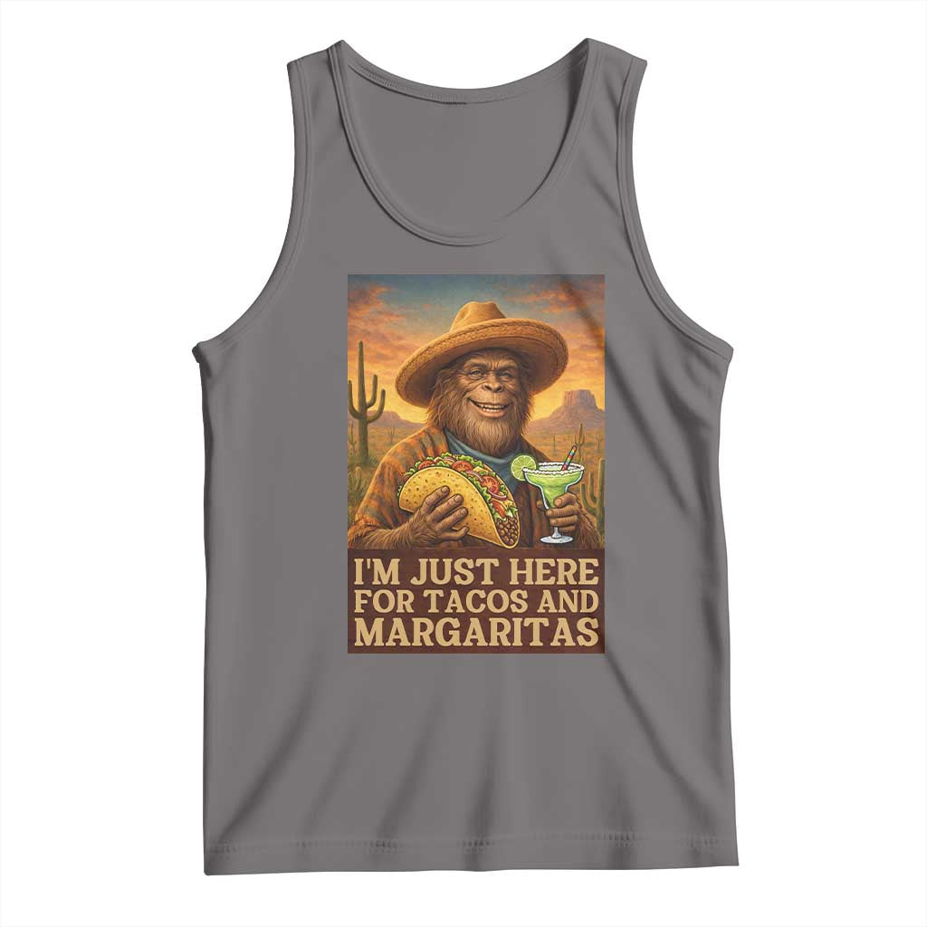 Funny El Squatcho Cinco De Mayo Tank Top Just Here For Tacos And Margaritas
