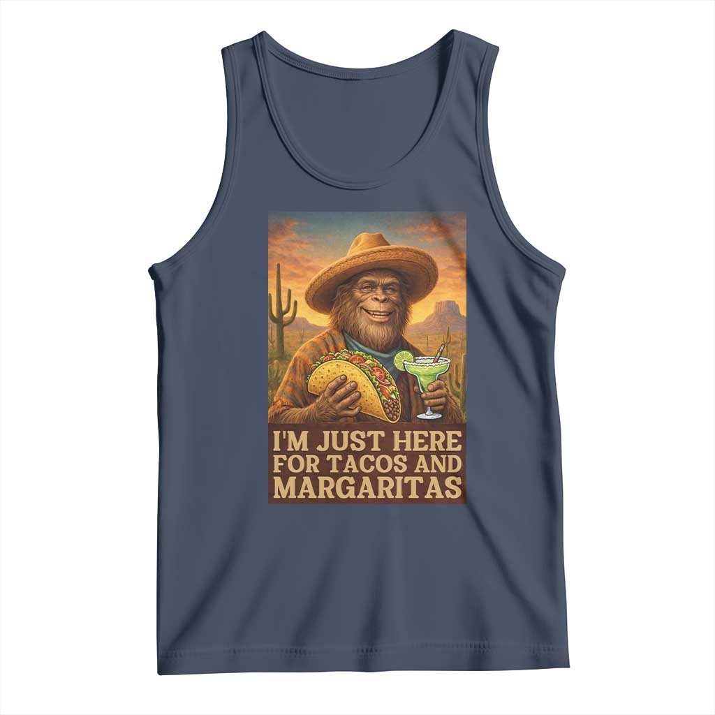 Funny El Squatcho Cinco De Mayo Tank Top Just Here For Tacos And Margaritas