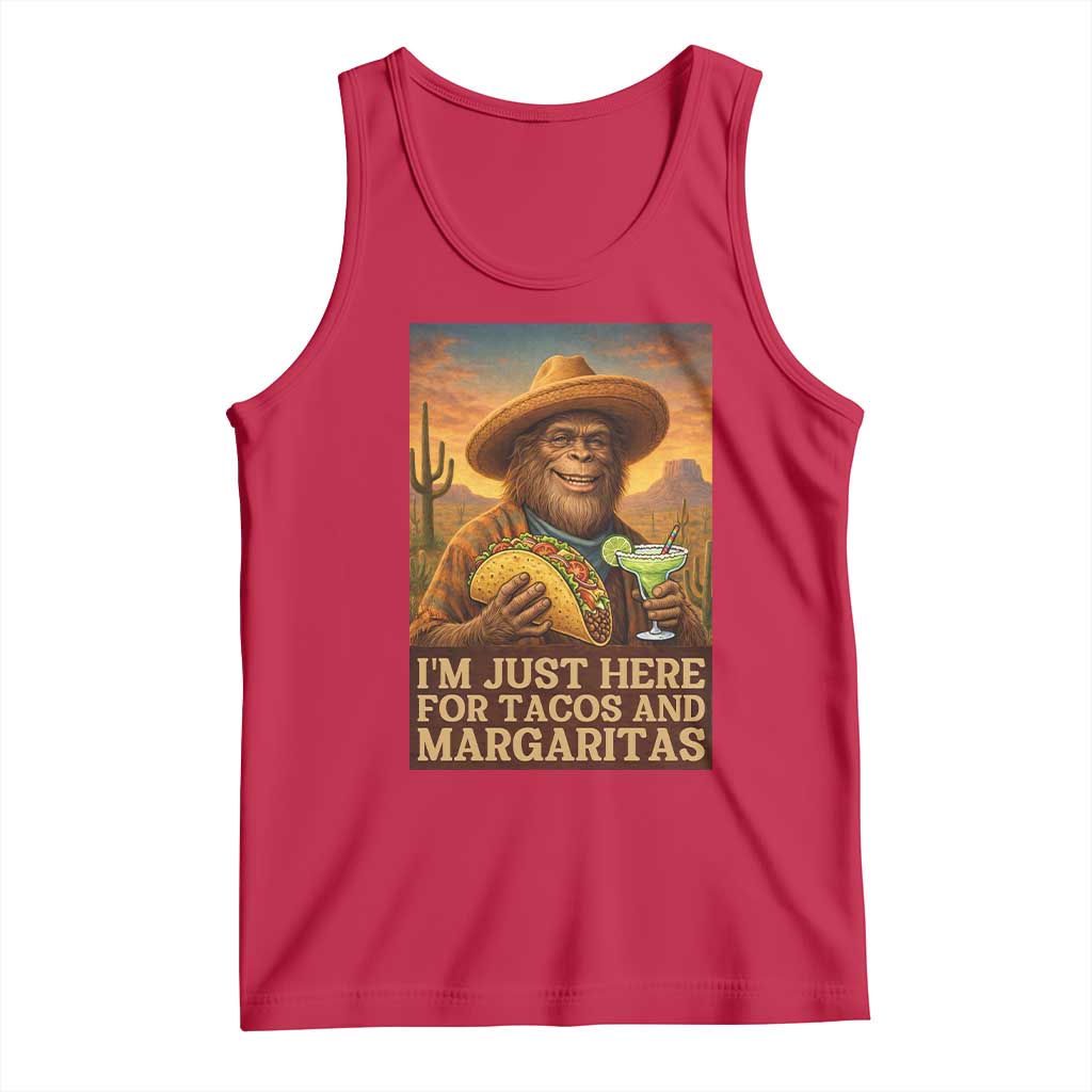 Funny El Squatcho Cinco De Mayo Tank Top Just Here For Tacos And Margaritas