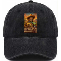 Funny El Squatcho Cinco De Mayo Washed Cotton Baseball Cap Just Here For Tacos And Margaritas