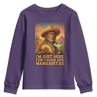 Funny El Squatcho Cinco De Mayo Youth Sweatshirt Just Here For Tacos And Margaritas