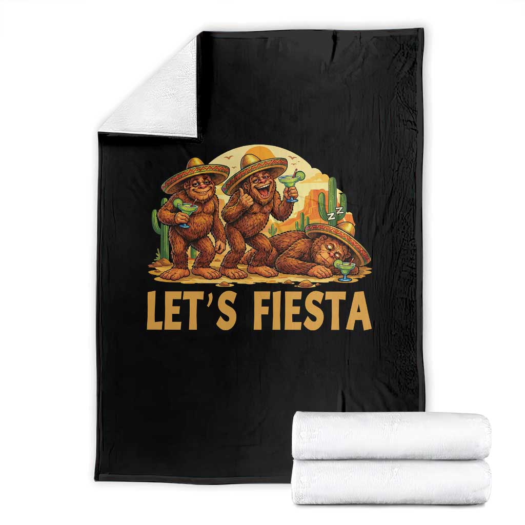Funny Drunk Bigfoot Cinco De Mayo Throw Blanket Lets Fiesta Party Gift