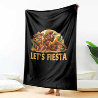 Funny Drunk Bigfoot Cinco De Mayo Throw Blanket Lets Fiesta Party Gift