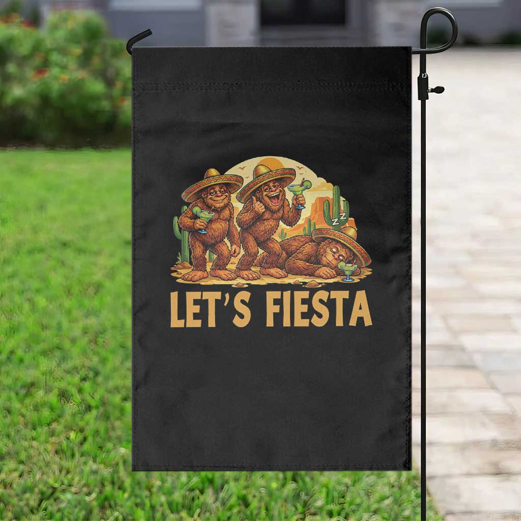 Funny Drunk Bigfoot Cinco De Mayo Garden Flag Lets Fiesta Party Gift