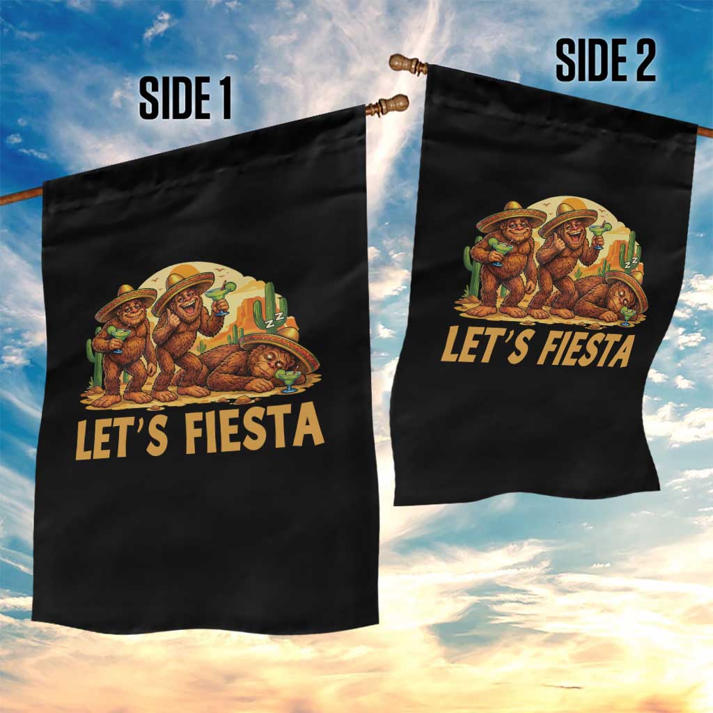 Funny Drunk Bigfoot Cinco De Mayo Garden Flag Lets Fiesta Party Gift