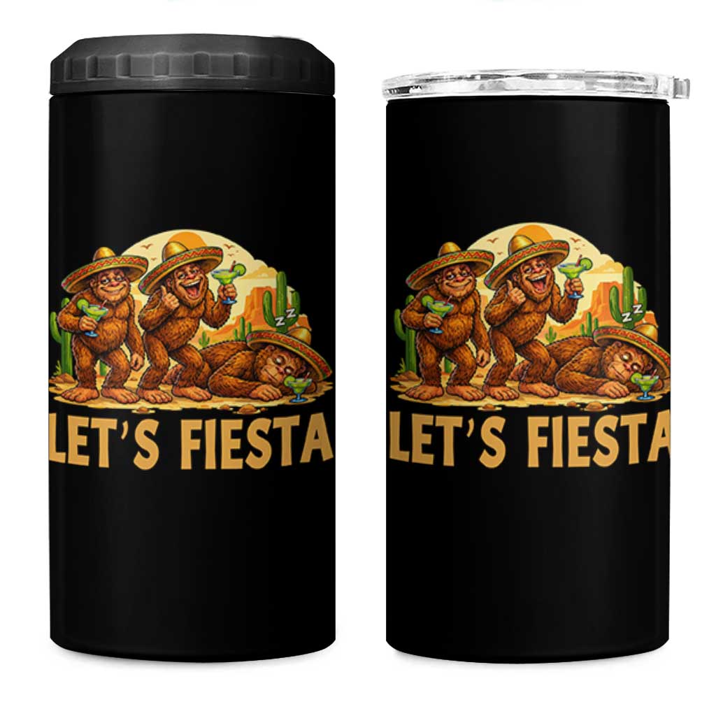 Funny Drunk Bigfoot Cinco De Mayo 4 in 1 Can Cooler Tumbler Lets Fiesta Party Gift