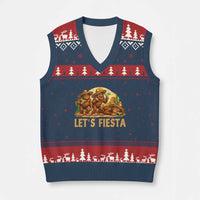 Funny Drunk Bigfoot Cinco De Mayo V-Neck Knit Sweater Vest Lets Fiesta Party Gift