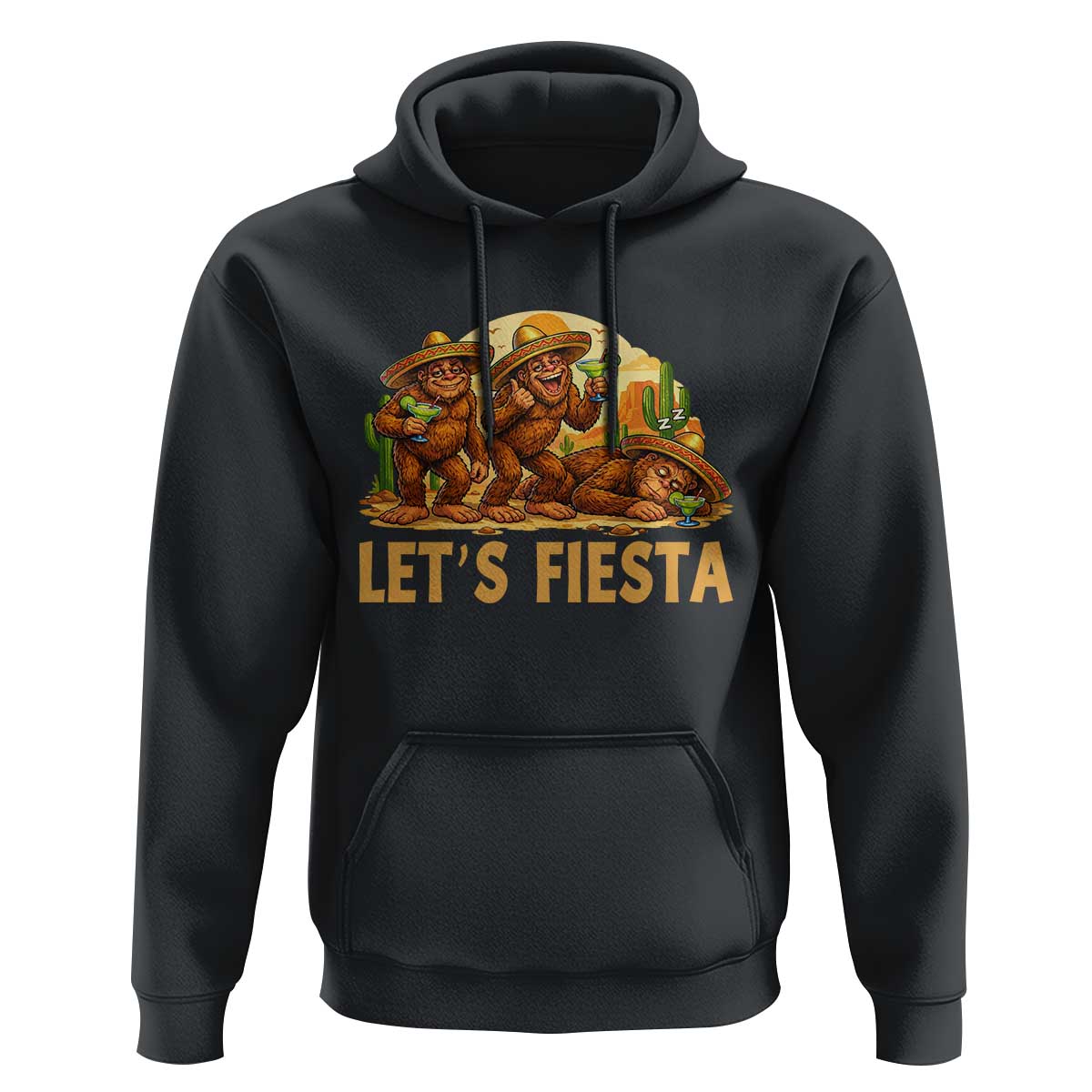 Funny Drunk Bigfoot Cinco De Mayo Hoodie Lets Fiesta Party Gift