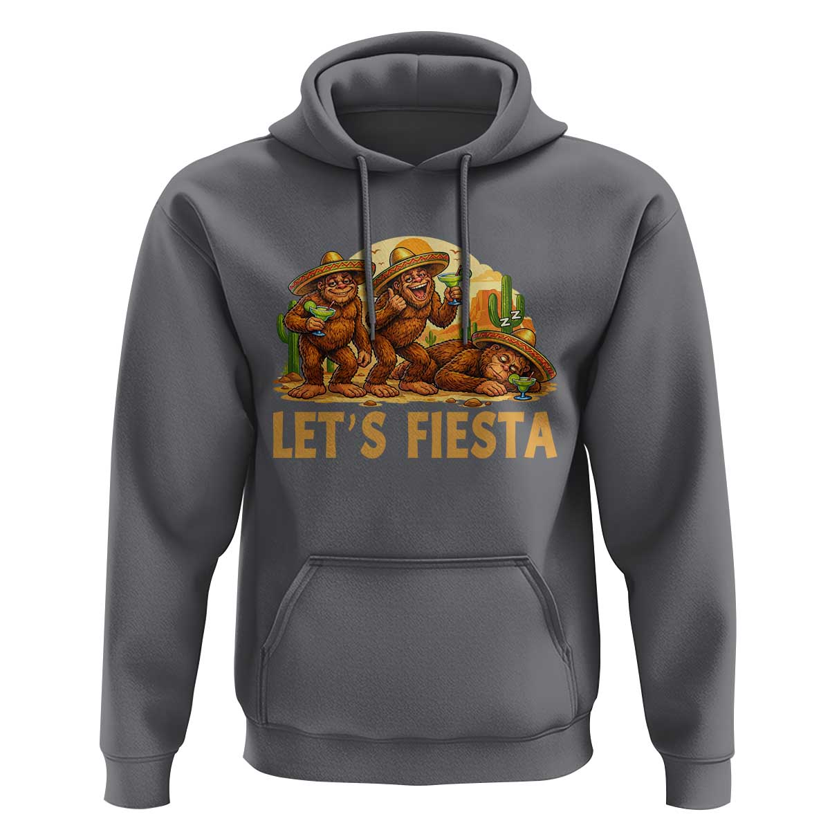 Funny Drunk Bigfoot Cinco De Mayo Hoodie Lets Fiesta Party Gift