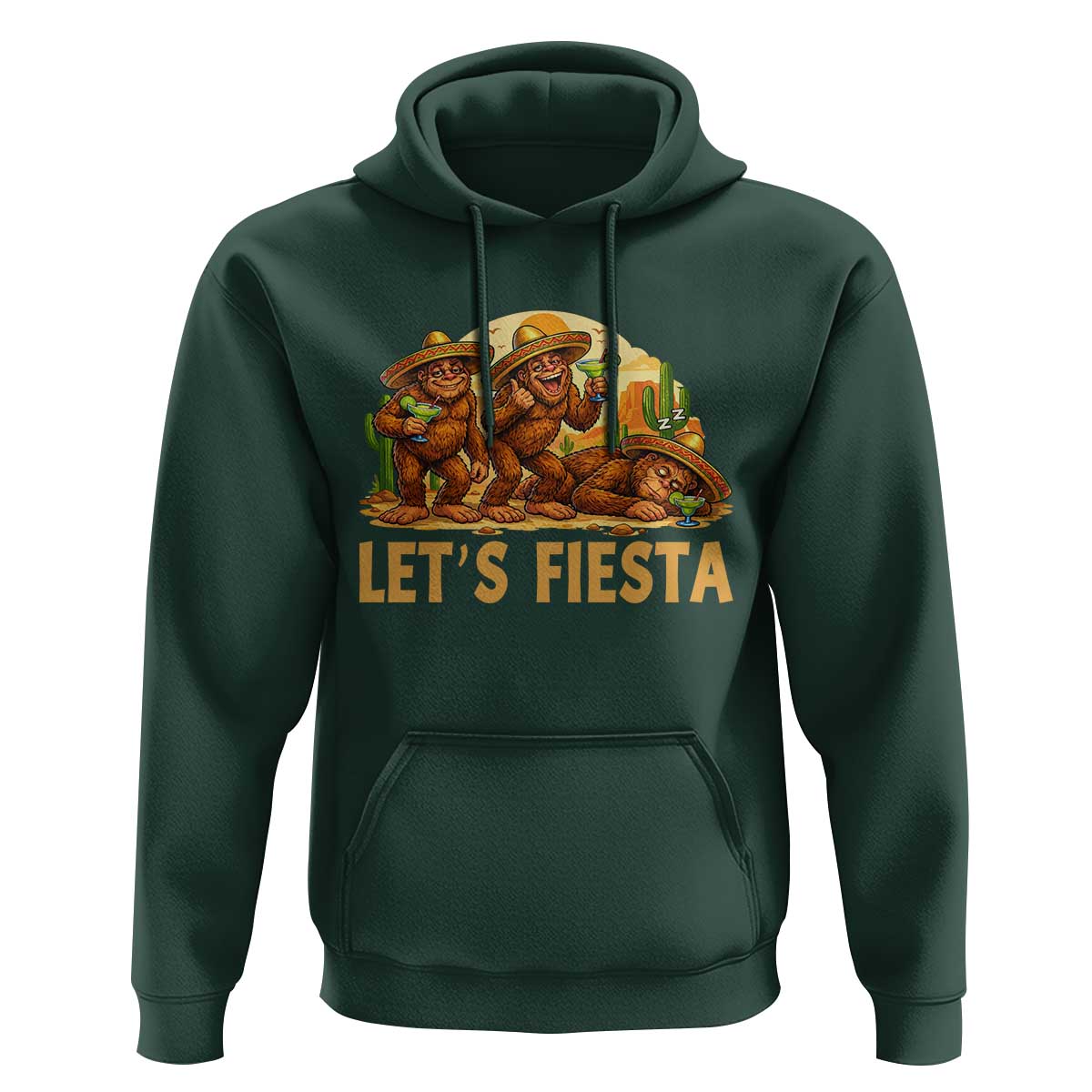 Funny Drunk Bigfoot Cinco De Mayo Hoodie Lets Fiesta Party Gift