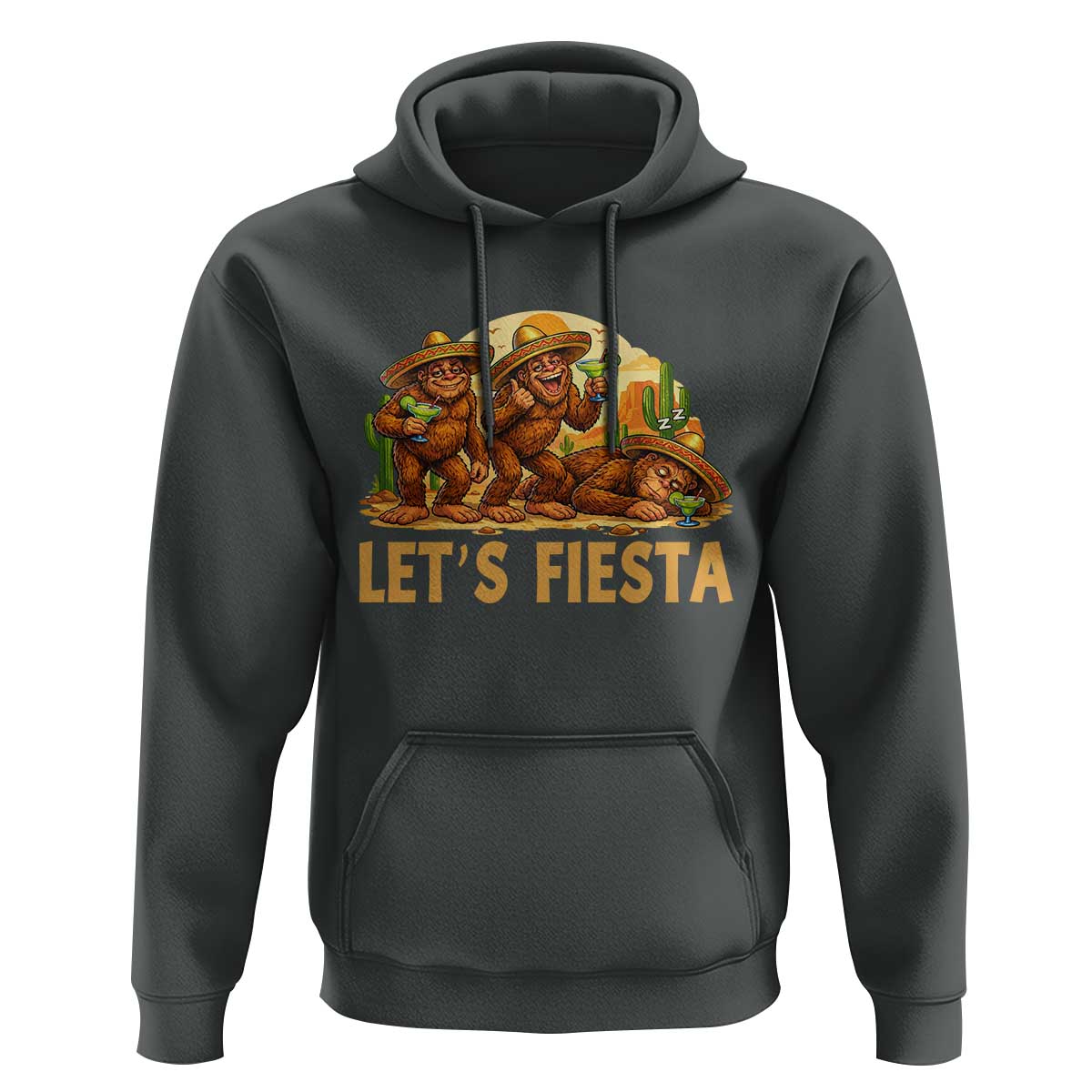 Funny Drunk Bigfoot Cinco De Mayo Hoodie Lets Fiesta Party Gift
