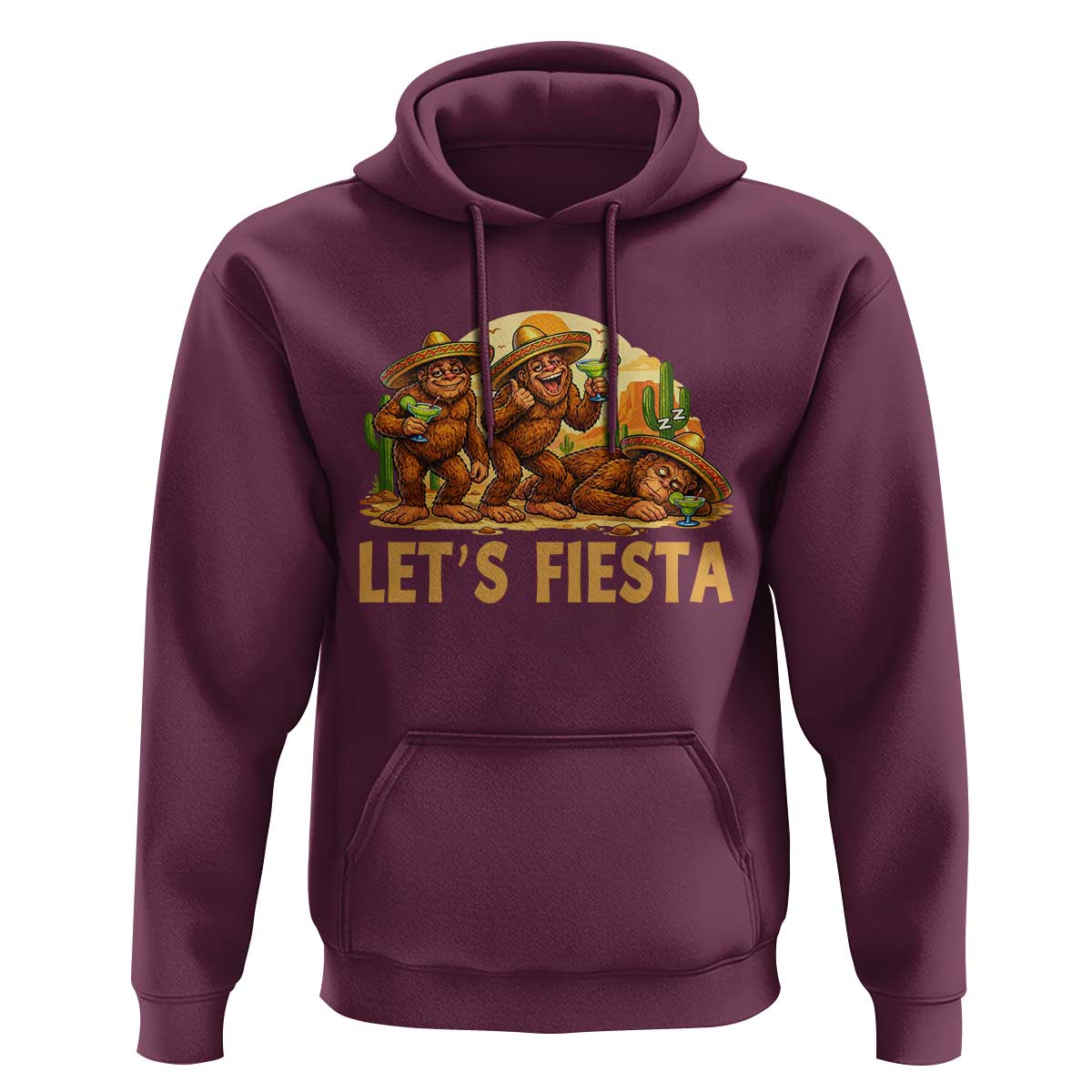 Funny Drunk Bigfoot Cinco De Mayo Hoodie Lets Fiesta Party Gift