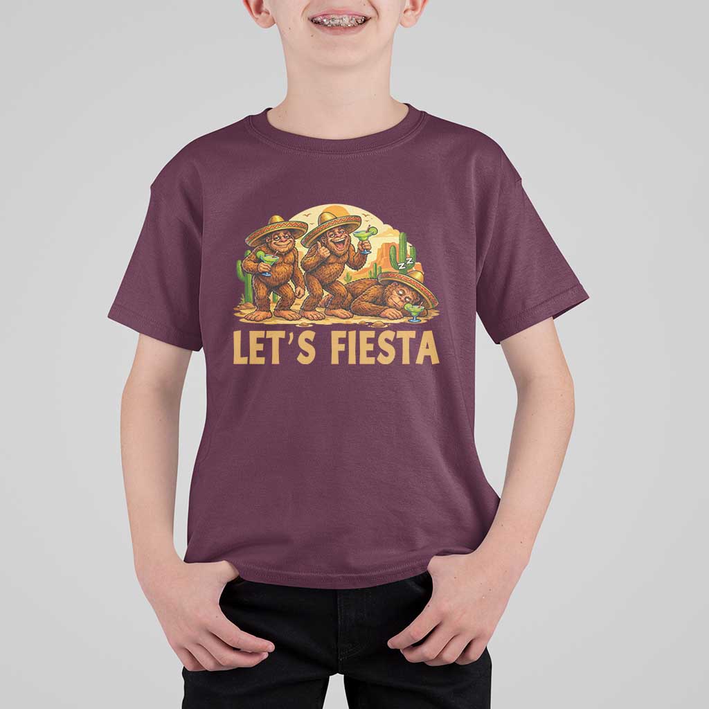 Funny Drunk Bigfoot Cinco De Mayo T Shirt For Kid Lets Fiesta Party Gift