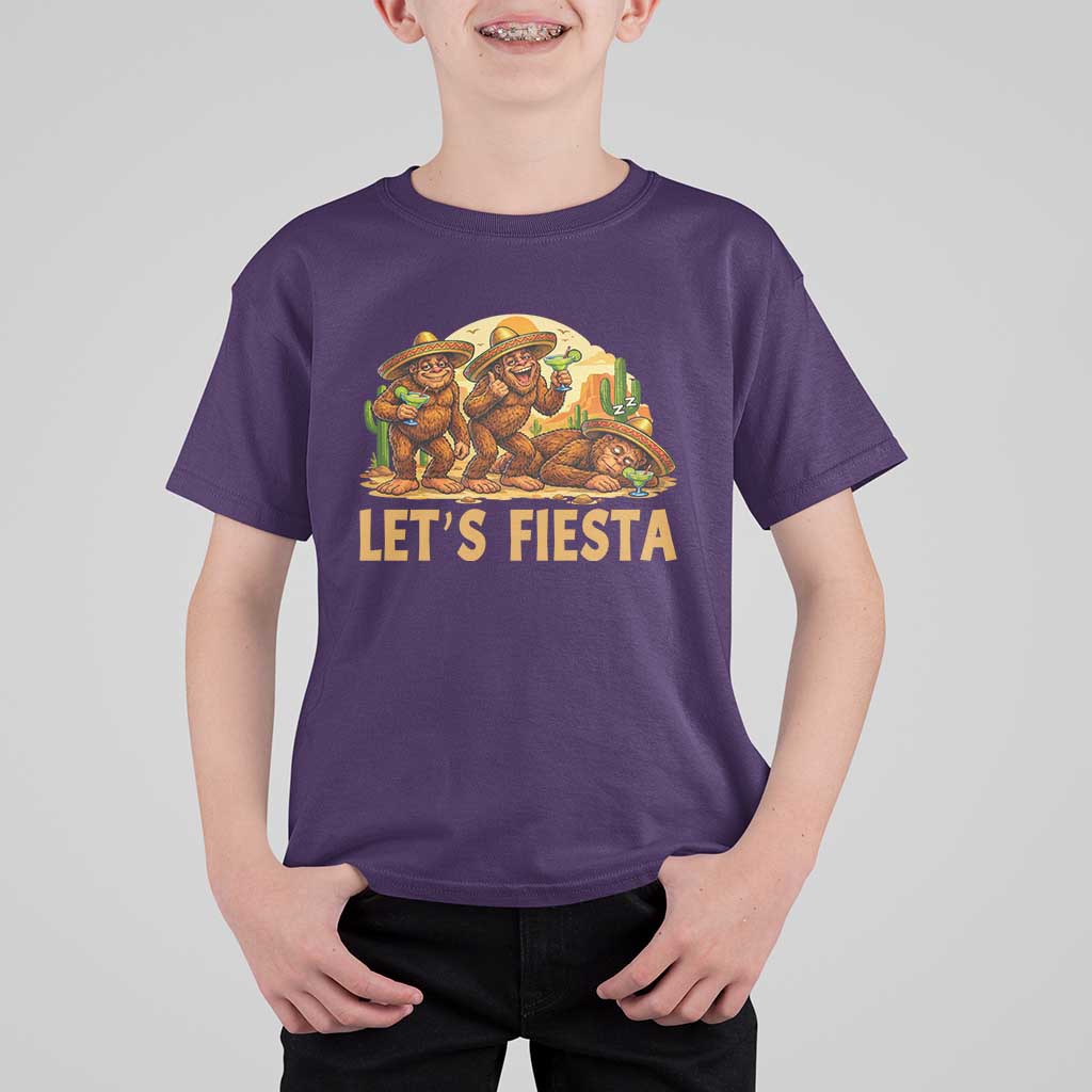 Funny Drunk Bigfoot Cinco De Mayo T Shirt For Kid Lets Fiesta Party Gift